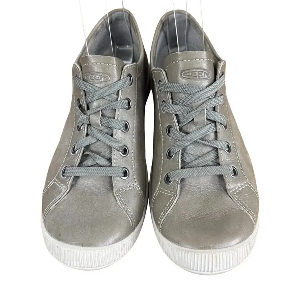 Keen Lorelai Sneakers Olive Green Leather Lace Up Sneakers Casual Shoes sz 6